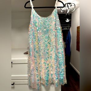 Torrid Mini Iridescent Sequin Fringe Dress